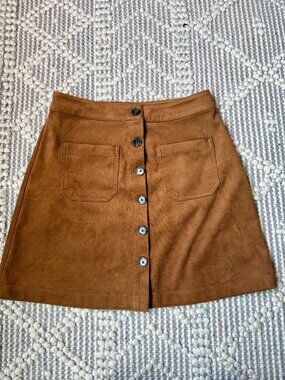 Marine Layer Faux Suede Button Up Mini-Skirt size 2